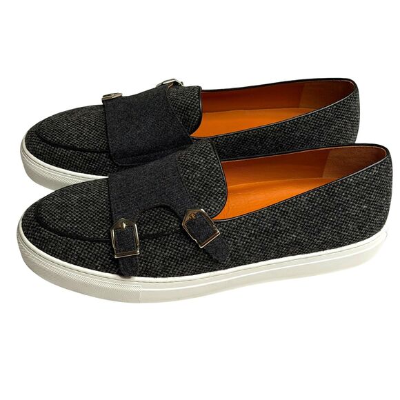 Robert August The Foster Monk Sneaker Shoes Slip On Loafers Gray 12 EE NIB
